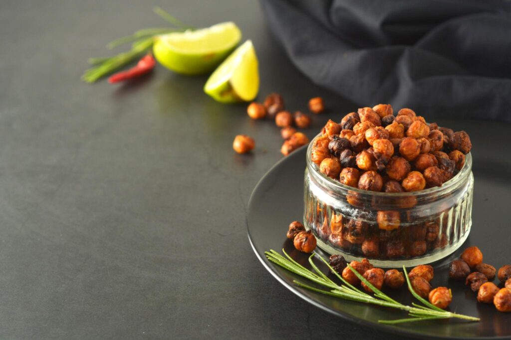 Crunchy, air-fried, delicious roasted chickpeas.